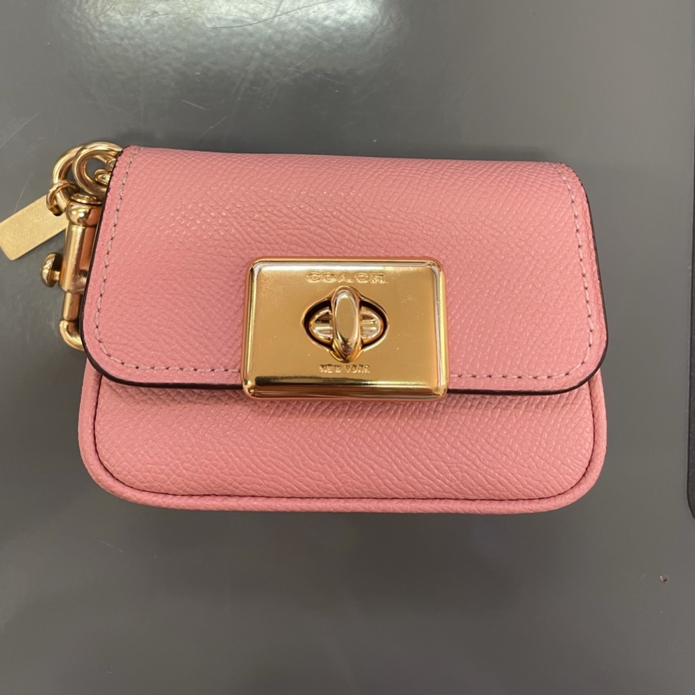 Coach turn lock bag charm/coin purse